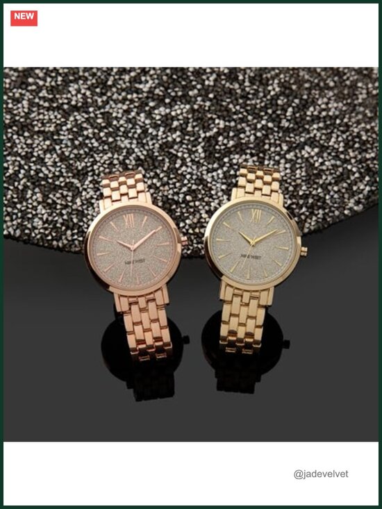 Women\'s Analog Bracelet Watch Glitter Dial Mineral Crystal Japanese Quartz